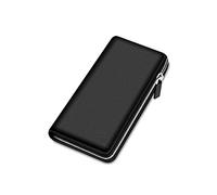 CWLPSL Portefeuille en Cuir Portefeuille en Cuir véritable Blocage RFID Pochette Portefeuille Porte-Carte Porte-Monnaie Fermeture éclair mâle Portefeuilles Longs (Couleur : Schwarz)