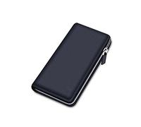 CWLPSL Portefeuille en Cuir Portefeuille en Cuir véritable Blocage RFID Pochette Portefeuille Porte-Carte Porte-Monnaie Fermeture éclair mâle Portefeuilles Longs (Couleur : Schwarz)