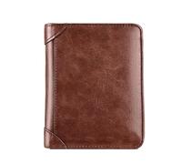 CWLPSL Portefeuille en Cuir Portefeuille pour Hommes 3 Fois Court Porte-Carte de crédit Portefeuille en Cuir véritable Porte-Monnaie pour Hommes (Couleur : Marron)