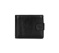 CWLPSL Portefeuille en Cuir pour Hommes Portefeuilles en Cuir véritable Court Porte-Monnaie Mode Hasp Portefeuille pour Homme avec Porte-Carte Porte-Photo (Couleur : Schwarz)