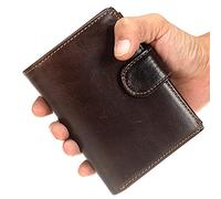 CWLPSL Portefeuille en Cuir véritable pour Homme, Porte-Cartes rétro Multi-Cartes (Couleur : Noir, Taille : 10 x 2 x 13,5 cm)