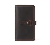 CWLPSL Portefeuille Long en Cuir de Vache pour Homme, Organiseur, décontracté, rétro, Pince à Billets, Cadeau préféré pour Homme (Couleur : A, Taille : 19 x 11 x 2 cm)