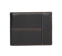 CWLPSL Portefeuille pour Homme en Cuir véritable avec Blocage RFID, élégant et Pliable, avec fenêtre pour Carte d'identité (Couleur : Marron, Taille : 9,5 x 12 cm)
