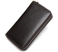 CWLPSL Portefeuille pour Homme, Pochette, Sac à Main, Portefeuille Long, Portefeuille en Cuir pour Homme, Portefeuille de Voyage Souple et avec fenêtre d'identification pour Hommes d'affaires,