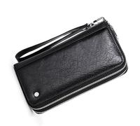 CWLPSL Portefeuille pour Homme, Porte-téléphone en Cuir véritable, Portefeuille pour Passeport, chéquier avec emplacements pour Cartes (Couleur : Marron, Taille : 10,5 x 4,5 x 20 cm)