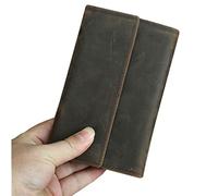 CWLPSL Portefeuille pour Homme - Portefeuille élégant à Deux Volets en Cuir véritable avec Blocage RFID et fenêtre d'identification