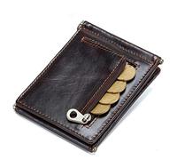 CWLPSL Portefeuille pour Homme - Portefeuille élégant à Deux Volets en Cuir véritable avec Blocage RFID et fenêtre d'identification