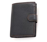 CWLPSL Portefeuille pour Homme - Portefeuille élégant à Trois Volets en Cuir véritable avec Blocage RFID et fenêtre pour 2 Cartes d'identité (Couleur : Marron)