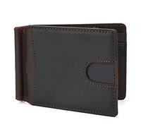 CWLPSL Portefeuilles minimalistes pour Hommes, Portefeuille Fin en Cuir véritable avec Blocage RFID et Poche Avant (Couleur : Marron, Taille : 11,5 x 1 x 8 cm)