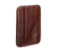 CWLPSL Portefeuilles pour Hommes Porte-Cartes de crédit Vintage en Cuir véritable pour Hommes Petit Portefeuille Sac d'argent Étui pour Carte d'identité Mini Sac à Main pour Homme