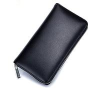 CWLPSL Portefeuilles pour Hommes Portefeuille pour Hommes en Cuir véritable pour Passeport, Longue Grande capacité ou Porte-Cartes Multifonction, Portefeuilles Unisexes (Couleur : café)