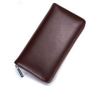 CWLPSL Portefeuilles pour Hommes Portefeuille pour Hommes en Cuir véritable pour Passeport, Longue Grande capacité ou Porte-Cartes Multifonction, Portefeuilles Unisexes (Couleur : café)