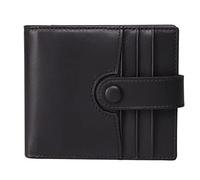 CWLPSL Portefeuilles RFID Minces pour Hommes, Portefeuille à Deux Volets en Cuir véritable avec Poche Avant (Couleur : Noir, Taille : 11 x 2 x 9,7 cm)