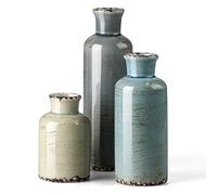 CwlwGO Lot de 3 vases en céramique - Petit Vase pour décoration de Maison de Campagne - Décoration Moderne de Salon de Ferme - Décoration de Table de Noël, bibliothèque, cheminée et décoration