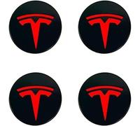CWMLB 4 Pièces Enjoliveurs de Roue pour Tesla Model 3 Highland 2024 65MM, Cache-moyeux Autocollant de Capuchon de Jante Enjoliveur de Centre de Roue de Voiture Autocollant de Badge,BlackD