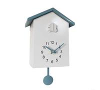 CWOQOCW 1 horloge à coucou avec oiseau qui travaille, décoration pour la maison, le salon, le bureau (blanc + gris)