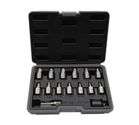 CWOQOCW 15 pièces Extracteur de boulons Multicannelure Socket Kit d'outils de démontage avec double tête en acier chromé