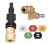 CWOQOCW Adaptateur de nettoyeur haute pression 6,35 mm Raccord femelle à connexion rapide avec 5 buses pour Lavor pour Sterwins pour Parkside PHD