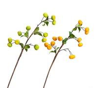 CWOQOCW Branche d'oranger artificielle avec 12 fruits - Feuilles réalistes en soie - Tige pliable - Décoration de maison, bureau, mariage - 3 pièces (orange)