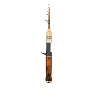 CWOQOCW Canne à pêche en fonte de carbone UL Power avec poignée en bois, design pliable de 31 cm pour pêche à la truite en ruisseau et en voyage, construction en fibre de carbone (B-Baitcast de 1,68 m