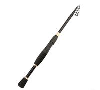 CWOQOCW Canne à pêche télescopique en fibre de carbone portable légère et pliable pour pêche Snakehead Panfish Shore Bateau Noir (poignée droite 1,6 m)