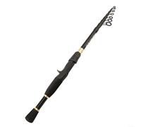 CWOQOCW Canne à pêche télescopique en fibre de carbone portable légère et pliable pour pêche Snakehead Panfish Shore Bateau Noir (poignée droite 2,1 m)
