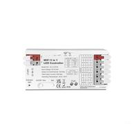 CWOQOCW Contrôleur de bande LED RVB 5 en 1 WiFi avec modes de gradation, sortie 20 A, DC 12-24 V, compatible avec Tuya for Smart et Smart Life Apps