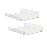 CWOQOCW Étagère murale flottante en acrylique transparent avec rebord de protection pour salle de bain, cuisine, bureau (2)