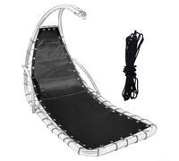 CWOQOCW Housse de rechange pour fauteuil suspendu en textilène noir résistant aux intempéries avec sac de rangement en corde 64 x 197 x 23 cm (1 pièce sans sacs)