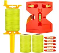 CWOQOCW Kit de niveau de corde avec niveau de tube à angle réglable et niveau de colonne magnétique, corde en nylon haute visibilité, rouge, 24,5 cm (lot 1)