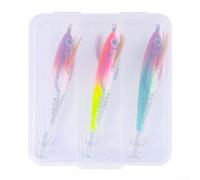 CWOQOCW Leurre de calamar phosphorescent, appât réaliste pour pêche au bar, gabarit lumineux en ABS 95 g pour eau salée de mer faible luminosité (E)