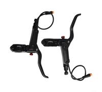 CWOQOCW Levier de frein hydraulique pour vélo électrique avec poignée en alliage d'aluminium forgé et connecteur étanche à 3 broches compatible avec liquide de frein à huile minérale (paire noire)