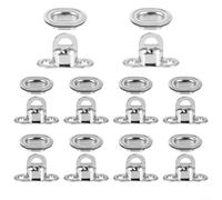 CWOQOCW Lot de 10 loquets rotatifs ovales à œillets - Pour bâche de voiture, remorque, camion, housse - Argenté