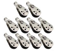 CWOQOCW Lot de 10 poulies simples en acier inoxydable et nylon de qualité marine, 25 mm pour kayak, bateau, voile (316)