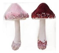 CWOQOCW Lot de 2 décorations de Noël en forme de champignons avec paillettes dorées et effet perlé pour décoration de table ou à suspendre au sapin (D)