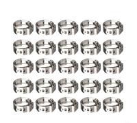 CWOQOCW Lot de 25 colliers de serrage en acier inoxydable à une oreille sans interruption, 6,5 à 17 mm, anneaux de serrage pour tuyau de carburant pour sécuriser les tuyaux à paroi mince (14,5 mm)