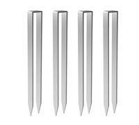 CWOQOCW Lot de 4 clous de sol robustes en forme de U en acier inoxydable pour tentes, auvent, château gonflable, camping, ancre de stabilité en plein air, argent