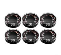 CWOQOCW Lot de 6 thermomètres compacts et étanches en ABS pour tableau de bord de voiture ou intérieur, mesure précise de la température de -20 °C à 70 °C, noir 2 x 2 cm