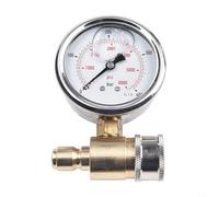 CWOQOCW Manomètre de pression d'eau robuste de 3/8" à connexion rapide 5000 PSI pour nettoyeur haute pression avec composants en cuivre