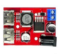 CWOQOCW Module convertisseur USB DC DC 5 V 3 A Entrée 6 V-40 V vers sortie 5 V Régulateur de tension haute efficacité pour panneaux de batterie solaire de voiture Design compact Rouge