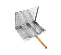 CWOQOCW Panier de barbecue rectangulaire en acier inoxydable avec poignée confortable pour barbecue extérieur (A)