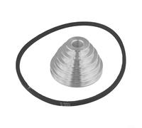 CWOQOCW Poulie pagode en aluminium 4/5 étapes et courroie trapézoïdale K660 pour perceuse à perceuse Z4116, système d'entraînement par courroie de distribution de type A, finition argentée (18 mm)