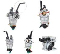 CWOQOCW Pour carburateur de générateur 5KW-6.5KW avec starter automatique ou manuel, compatible avec les moteurs 188F 190F 192F, espacement de montage de 53 mm, argent (188 mouvements)