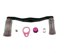 CWOQOCW Pour une utilisation en eau douce/eau salée, poignée de pêche en fibre de carbone compatible avec Baitcasting 8 x 5 mm trou central avec adaptateur (rose)