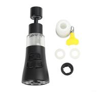 CWOQOCW Rallonge de robinet de cuisine rotative à 360° avec tête de pulvérisation à 3 modes pour le remplissage et le nettoyage de casseroles Construction ABS Noir Argent Gris (Noir)