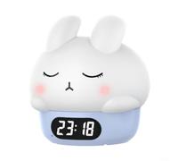 CWOQOCW Réveil numérique en silicone avec veilleuse, affichage de la température, contrôle tactile, double réglage d'alarme pour chambre à coucher, chambre d'enfant (bleu)
