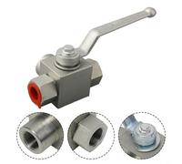 CWOQOCW Robinet à boisseau sphérique hydraulique à 3 voies, 7250 PSI haute pression, corps en acier au carbone avec poignée en alliage, connexion NPT, pour contrôle des fluides industriels (NPT 7,6 à