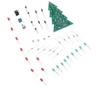 CWOQOCW Sapin de Noël à 16 lumières, kit de sapin de Noël électronique à faire soi-même avec LED 7 couleurs, projet de pratique de soudure pour débutants, décoration de vacances festive (modèle C