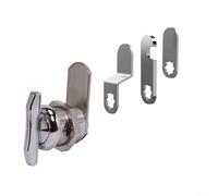 CWOQOCW Serrure à came sans n alliage de zinc, bouton de placard avec 4 plaques de montage pour tiroir de boîte aux lettres, loquet rotatif sans clés, sécurité argentée pour la maison et le