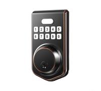 CWOQOCW Serrure de porte électronique à empreintes digitales avec clavier pour portes en bois, système d'entrée de mot de passe en alliage d'aluminium pour chambre à coucher, hôtel, bureau (A)